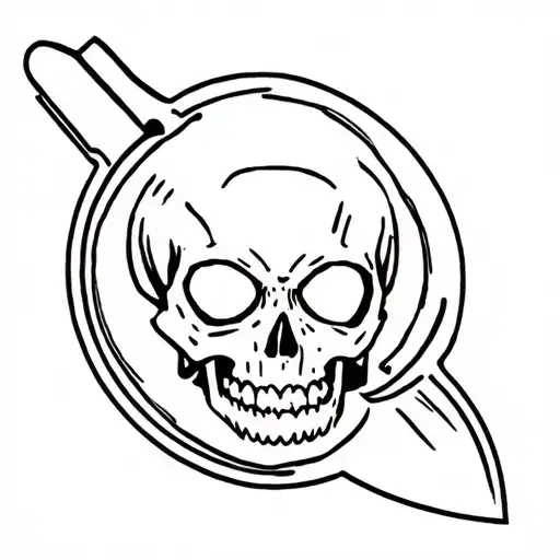 Knife With A Skull Inside Representing