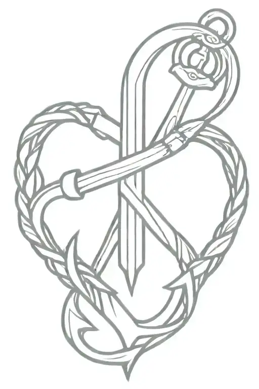 Choss Heart Anchor Intertwined