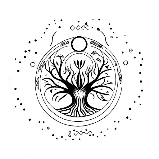 Tree Of Life With Alien Head In Middle