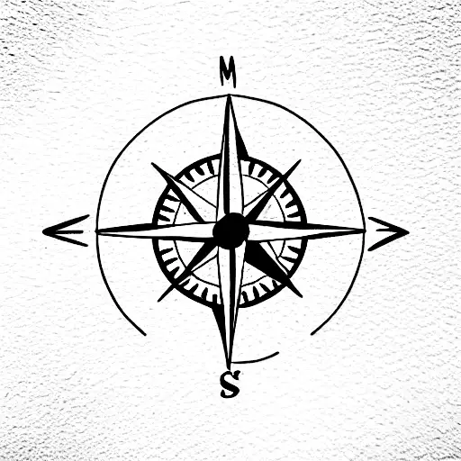 Make A Tattoo With A Compass Surrounded By Nature