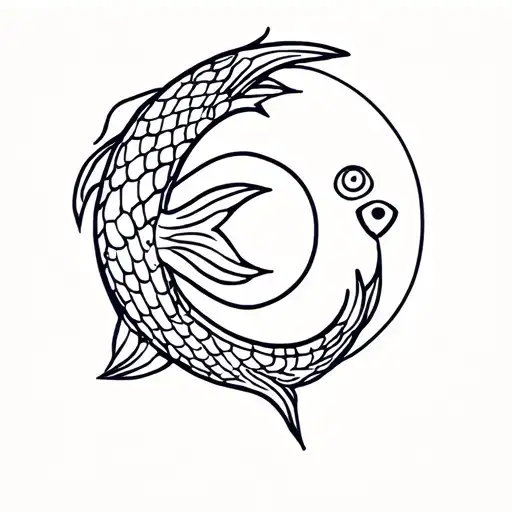 Pisces Symbol Emblem