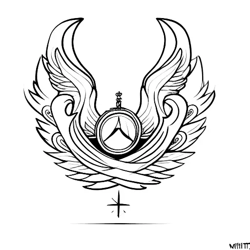 Angel Wings With A Name In The Middle