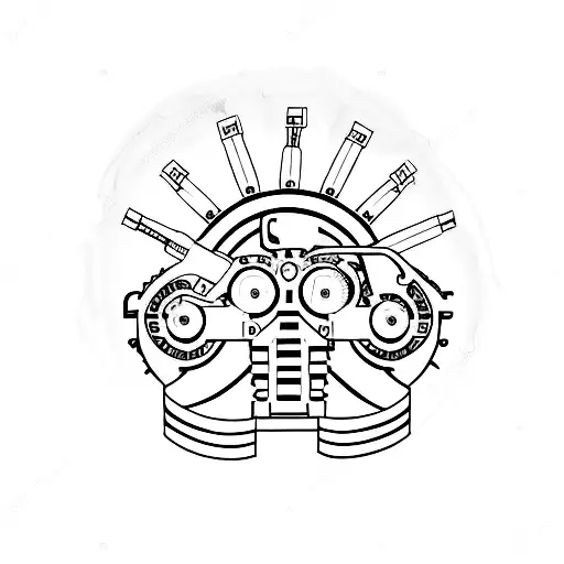 A Minimalist Tattoo Of A C-arm Machine With A Subtle Historical Background