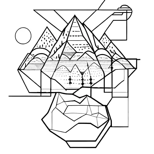 Electronic Mountain Range With Hidden Circuit Patterns