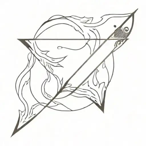 Arrow With Fire Flames