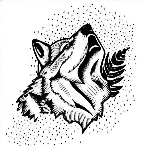 Howling Wolf With 2 Others In Background Shoulder