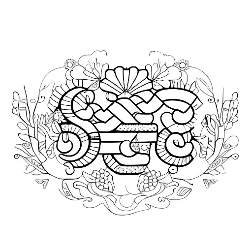 A Minimalist Design Of The Initials S S J L Intertwined With Delicate Floral Elements