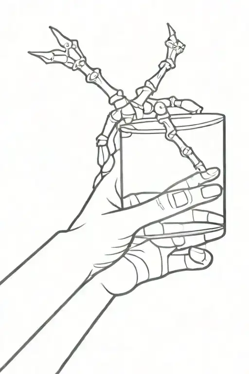Skeleton Hand Holding A Glass