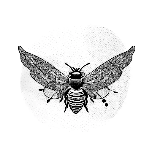 A Woman's Chest With Flowers And A Bee