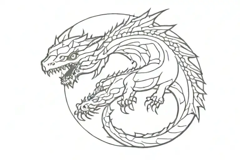 Minimalist Black And White Fantasy Blood Dragon