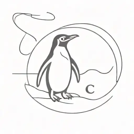 Penguin And Letter C