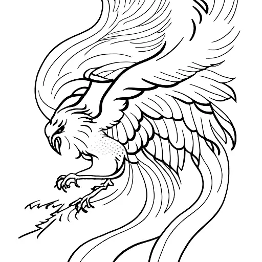 Phoenix With Long Flowing Tail Feathers
