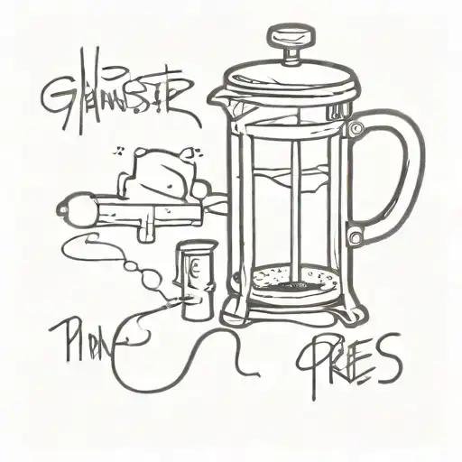 French Press And A Word Written Relating To A Gangster Movie