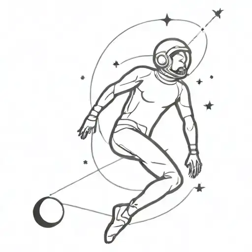 Man Floating In Space Surrounded