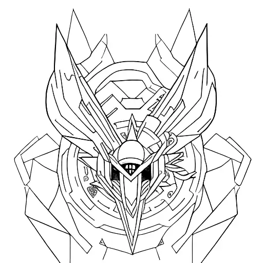 A Minimalist Tattoo Design Featuring A Fusion Of Pokemon And Yu-gi-oh Elements