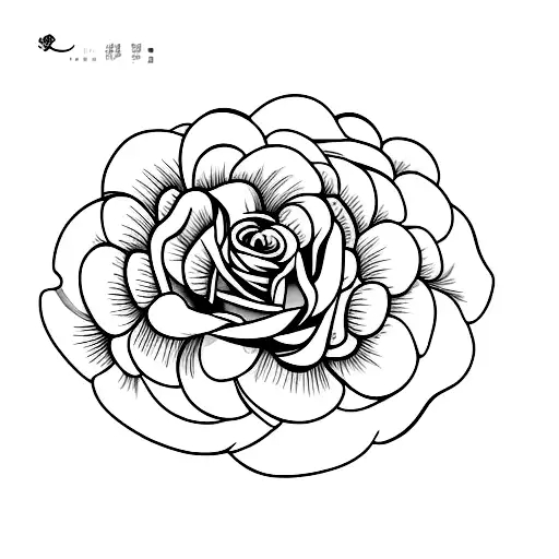 Rose And Chrysanthemum Fine Line