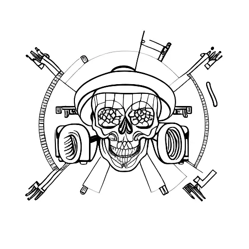 Skeleton Working On Car