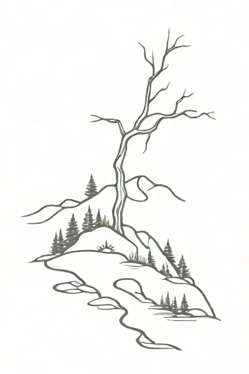 Outdoor Hiking Trail Tree Stream