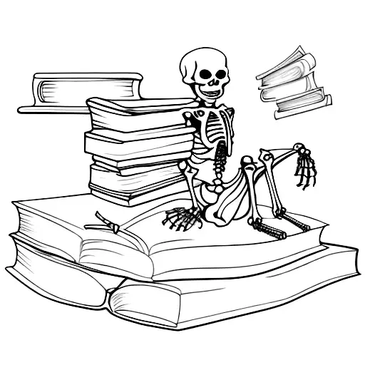 Skeleton With Books