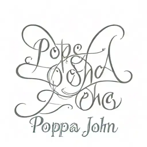 Cursive Fine Line Tattoo Saying Poppa John