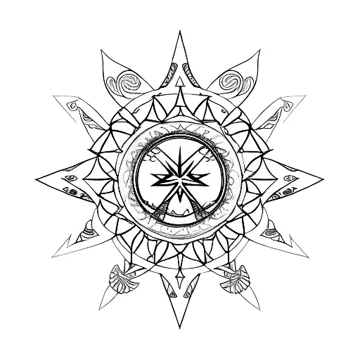 An Intricate Star Design With Hidden Medical Symbols