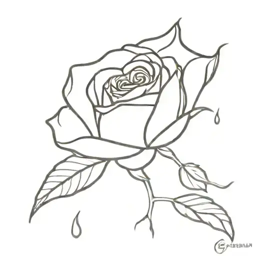 Rose With Petals Falling