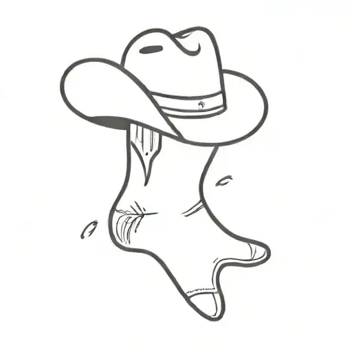 A Small Cute Simple Sock In A Hand Wearing A Cowboy Hat