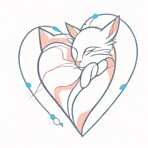 Heart With Some Pink And Blue Colors That Is Inspired By Cat Matilda