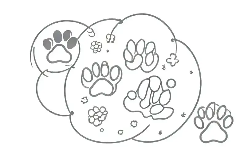 Paw Prints With Doctor Symbol And Leo Zodiac Sign