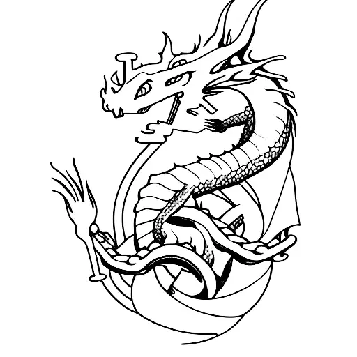 Dragon Breaking Out Of Chains