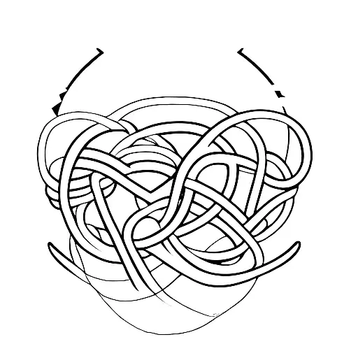 Two Minimalist Hearts Intertwined To Symbolize Our Strong Friendship