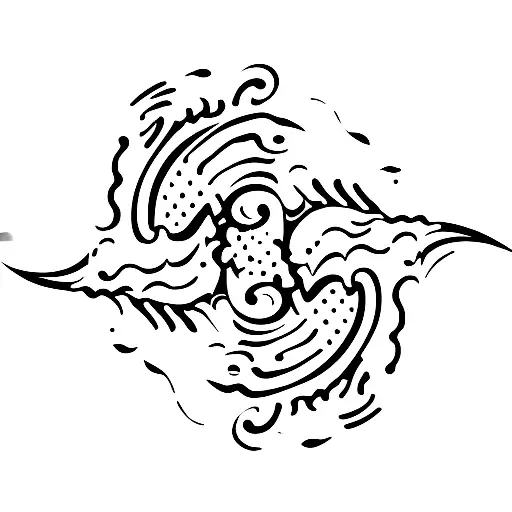 An Abstract Representation Of Ocean Waves Merging With Digital Marketing Elements