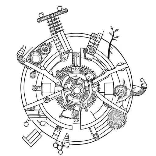 An Intricate Forest Scene With Mechanical Gears Symbolizing Engineering
