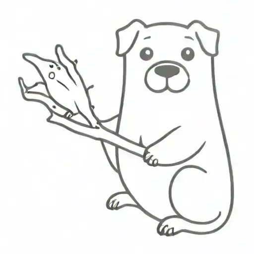 Cute Ghost Holding A Staffy Dog