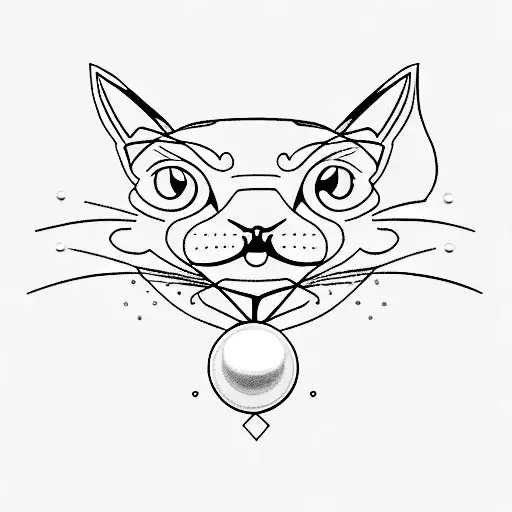 Cat With Pearl Collar