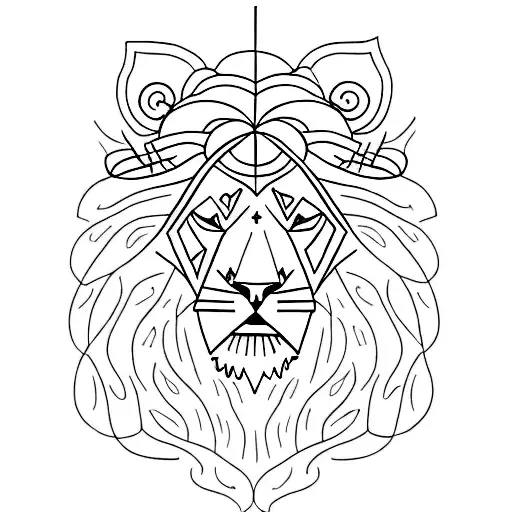 A Unique Minimalist Tattoo Combining A Hiking Boot And A Lion To Represent Both Interests