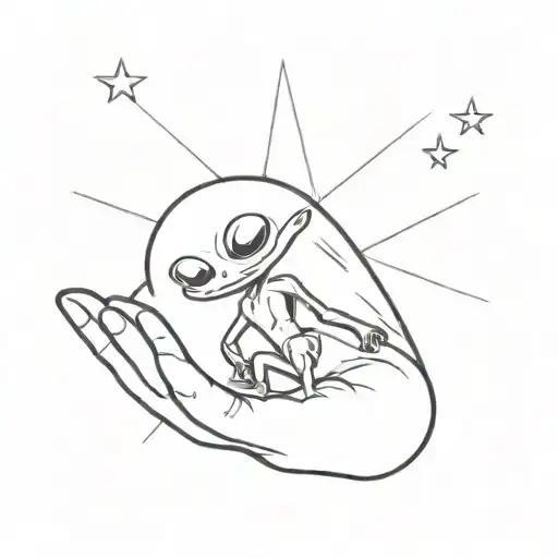 An Alien Holding A Star In Its Hand