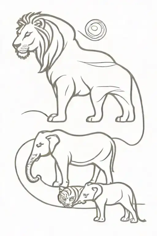 Lion Tiger Elephant Giraffe