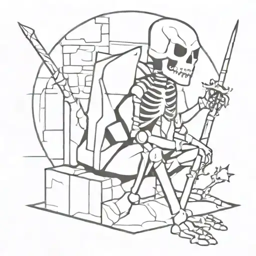 Castle Crasher Skeleton Sitting