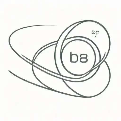 Planet Saturn With Bc Initials Intertwined
