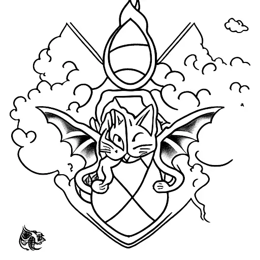 A Fantasy Landscape With A Cat Riding A Dragon