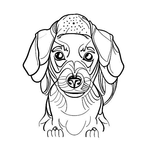 Full Body Dachshund Single Line