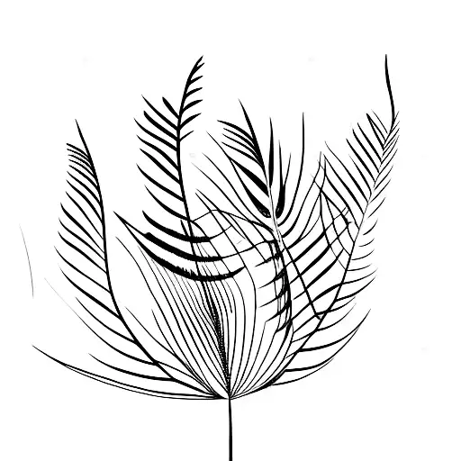 Palm Tree Feather Leafs
