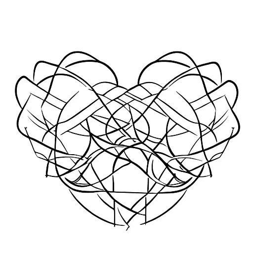 A Minimalist Design Of Intertwined Hearts Symbolizing Eternal Love