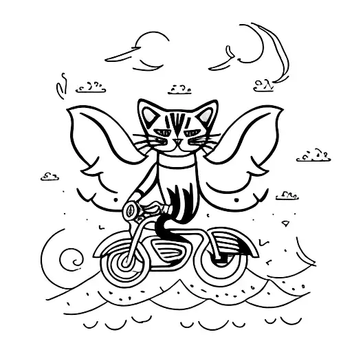 A Cat Riding A Motorcycle