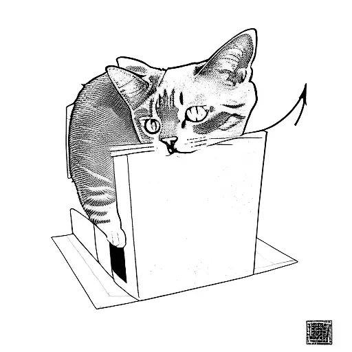 A Cat Laying On Top Of A Box