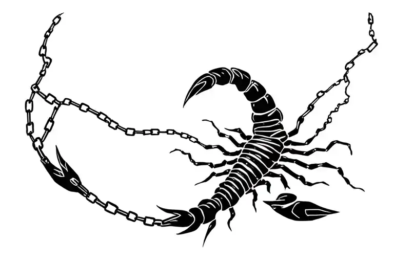 Wolf Scorpion Tail Broken Chains Breaking And Bursting