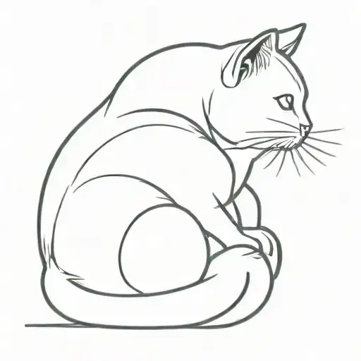 Cat Sitting Alone Happy