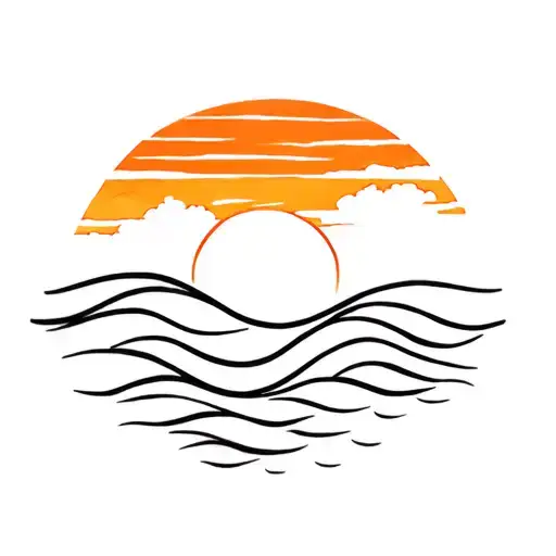 Sunset With Ocean Waves