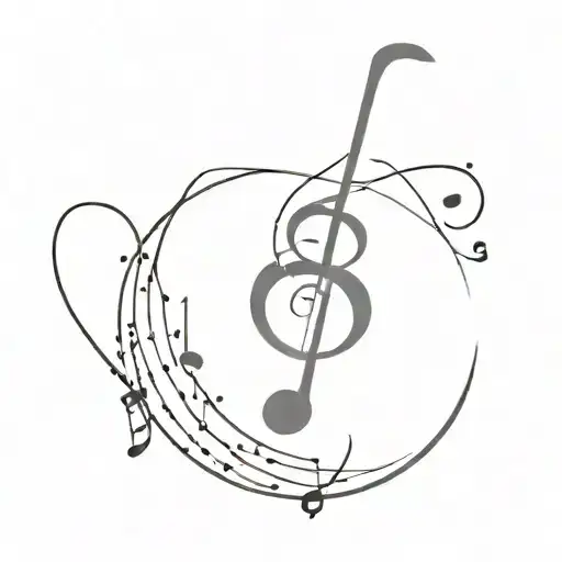 A Minimalist Tattoo Design Representing The Harmony Of Music And Philosophy